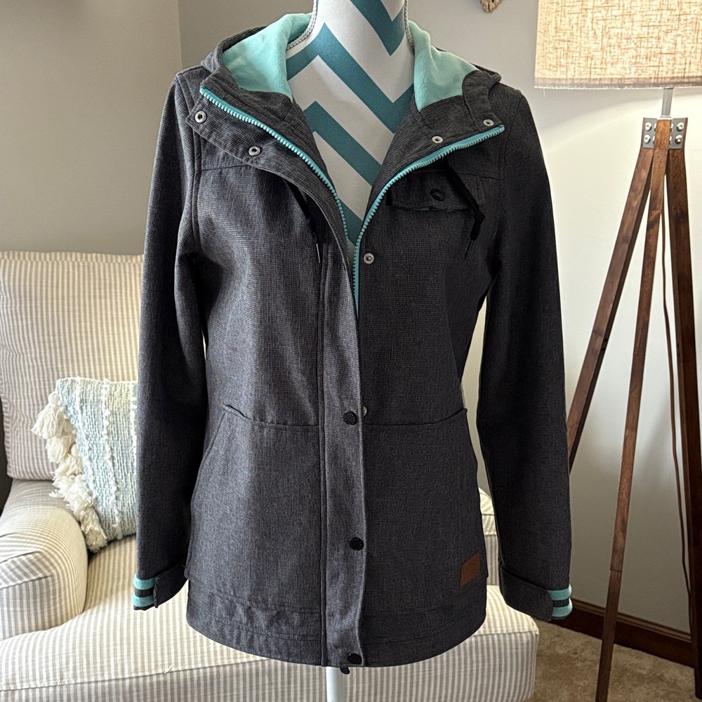 Women's Gray Jacket with Teal Accents